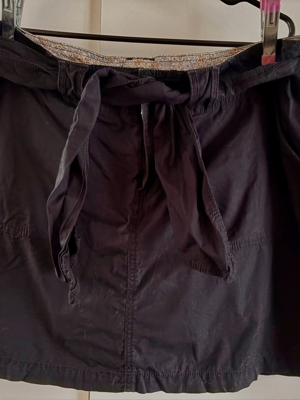 Venezia Black Cargo Skort with Waist Tie #0073